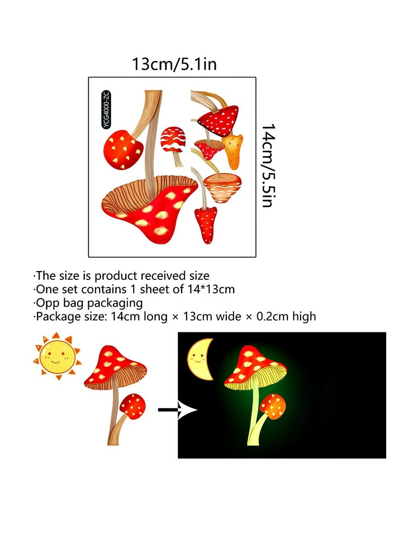 Generic - 1pc Luminous Mushroom Sticker Switch Guide - Glow in the Dark Cartoon Design for Easy Nighttime Navigation - Image 1