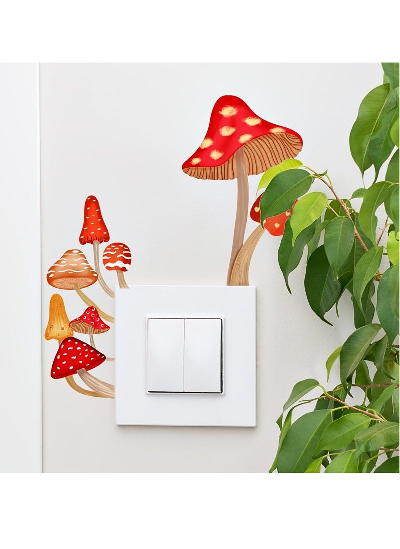 Generic - 1pc Luminous Mushroom Sticker Switch Guide - Glow in the Dark Cartoon Design for Easy Nighttime Navigation - Image 1