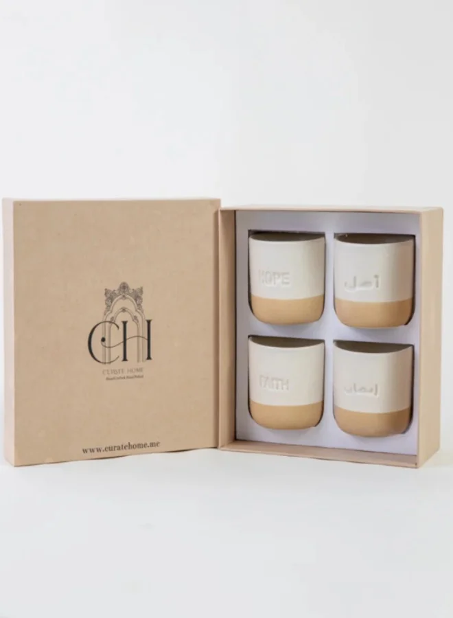 Curate Home Hope and Faith Mugs- Set of 4