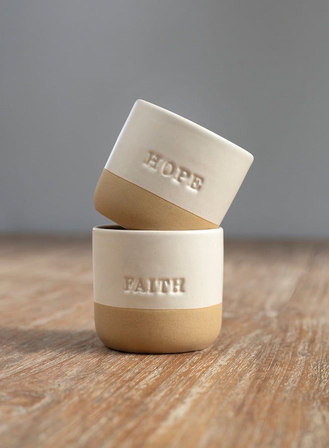 Curate Home Hope and Faith Mugs- Set of 4 - Image 4