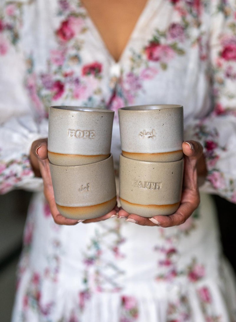 Curate Home Hope and Faith Mugs- Set of 4 - Image 1