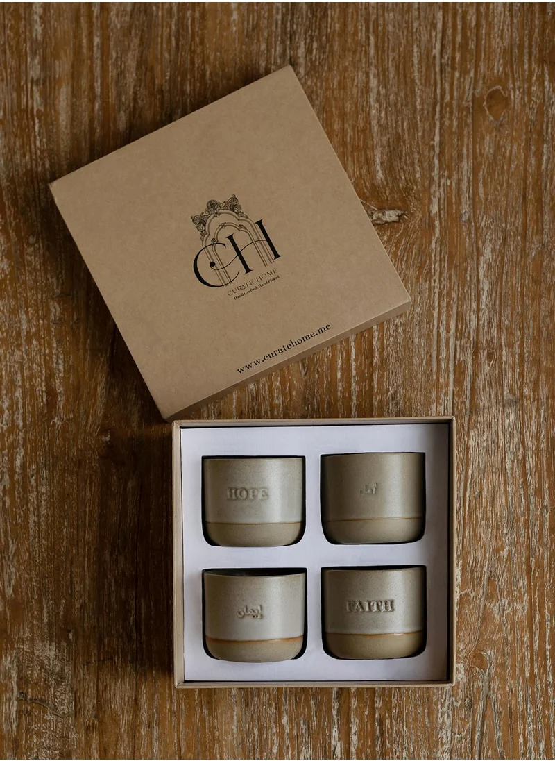 Curate Home Hope and Faith cups- Set of 4