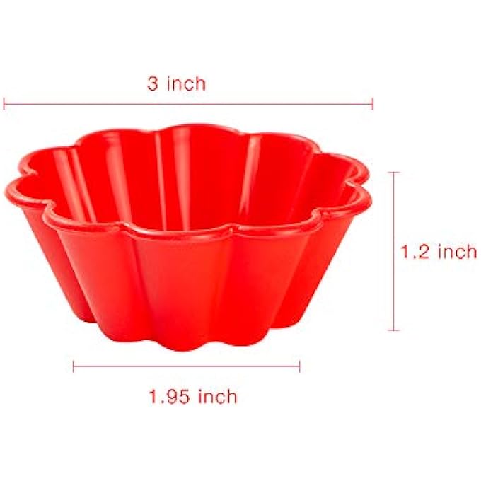 قوالب البريوش سيليكون مخدد زهرة أكواب الخبز سيليكون كب كيك بطانات 12 حزمة القصدير الكعك - Image 3