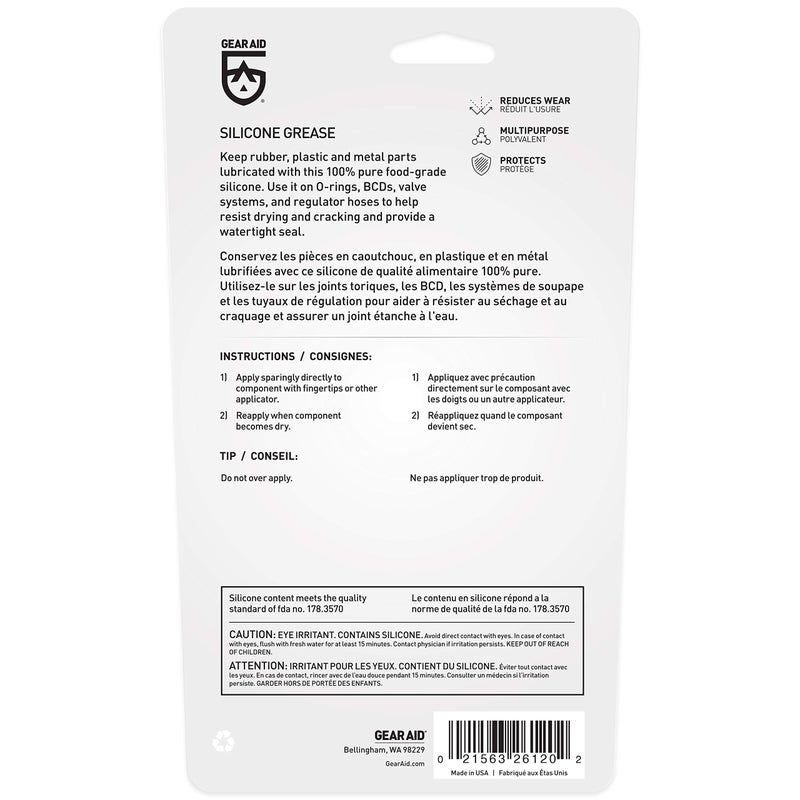 Gear Aid Silicone Grease, Rubber Conditioner and Lubricant for Dive Gear, 0.25 oz - Image 3