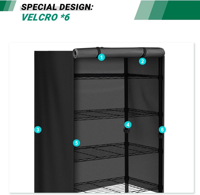 CATOTEL Storage Shelving Unit Cover,Waterproof Shelf Cart Cover Protective Outdoor Indoor Storage Rack Dust Cover with Zipper (36" Lx14 Wx54 H) - Image 5