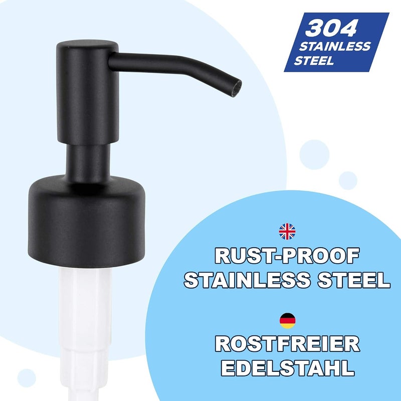 Altglas Stainless Steel Soap Dispenser Pump 'Budapest' for Upcycling Bottles, e.g. Hendrick's, Tarquin's, Gin etc. (Matte black) - Image 3