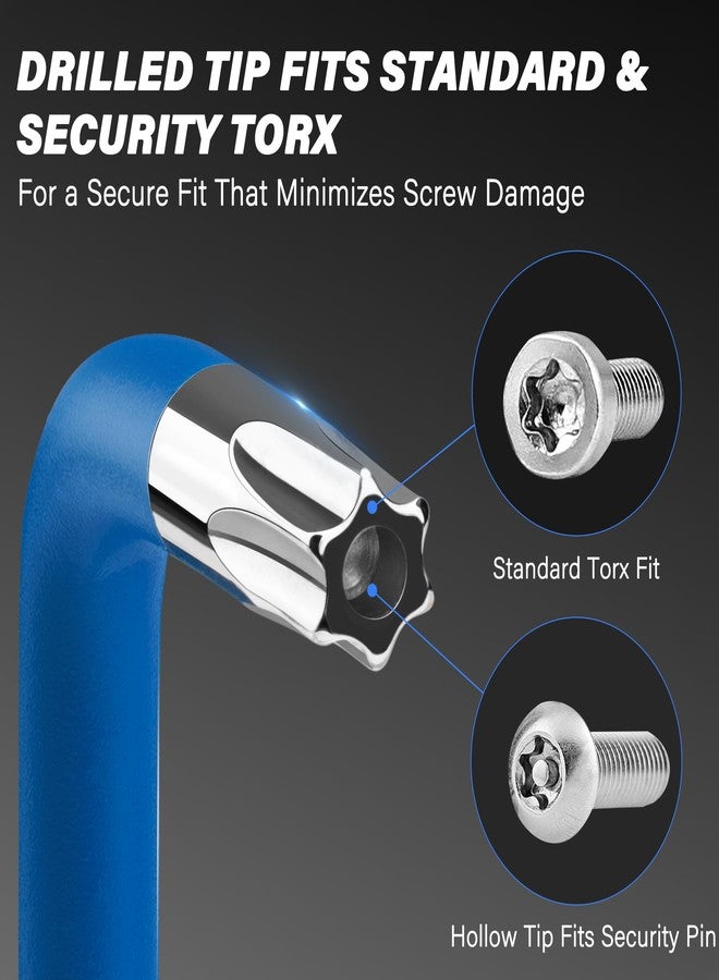 HAUTMEC طقم مفاتيح ألين توركس من هاوتمي، طقم مفاتيح ألين ستار من 9 قطع، طقم مفاتيح ألين ستار من T10 إلى T50 مع ترميز مرئي، فولاذ CR-V، رؤوس مثقبة ومقابض ملونة مانعة للانزلاق لإصلاح السيارات والدراجات والأثاث - Image 4