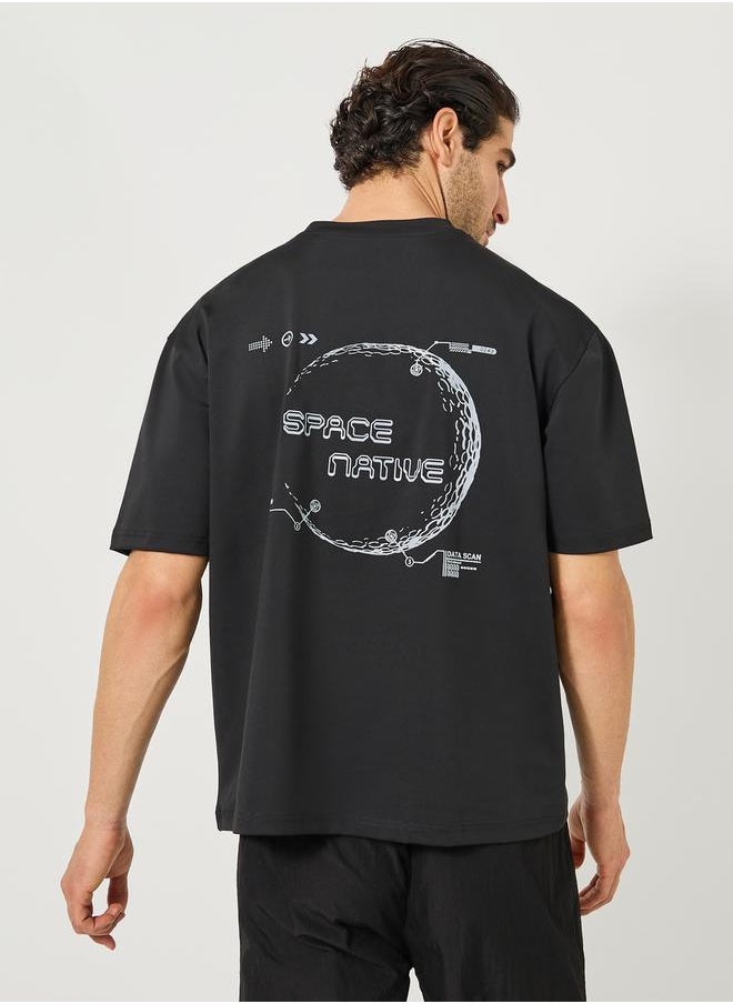 Styli - Graphic Print Oversized Scuba T-Shirt - Image 1
