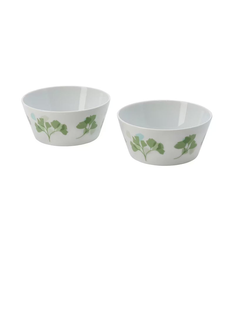 سلطانية، على شكل أوراق شجر أبيض / أخضر 13 سم - Image 2