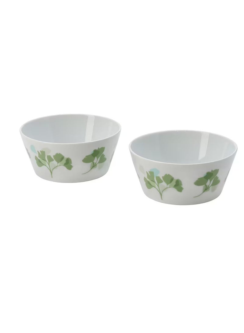 سلطانية، على شكل أوراق شجر أبيض / أخضر 13 سم - Image 3