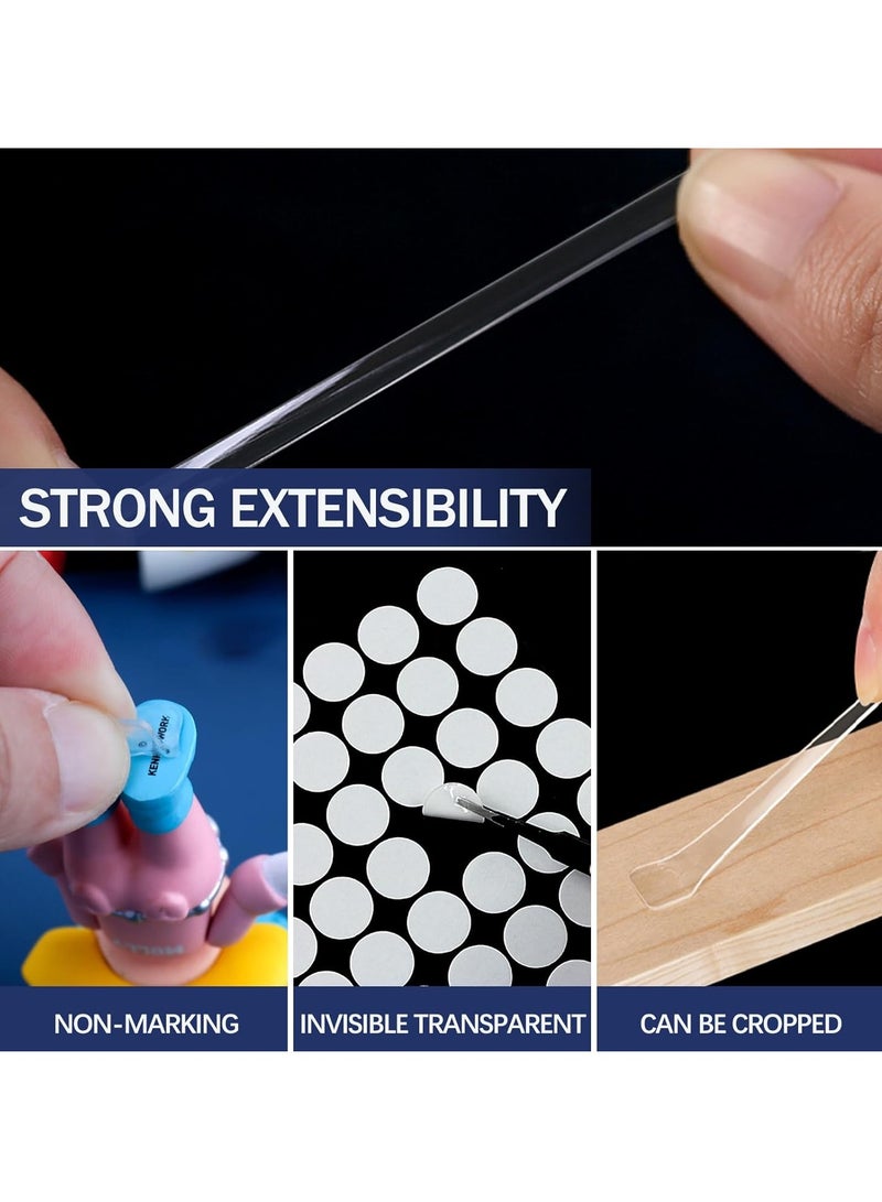 HW Clear Museum Gel Poster Sticky Tack Removable Glue Dots Double Sided Sticky Dots No Trace Adhesive Dots Sticky Putty Glue Dots for Crafts Balloons Festival Party Decorations (600, 13mm*8mm) - Image 3