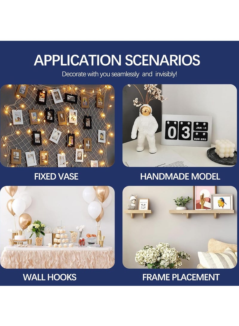 HW Clear Museum Gel Poster Sticky Tack Removable Glue Dots Double Sided Sticky Dots No Trace Adhesive Dots Sticky Putty Glue Dots for Crafts Balloons Festival Party Decorations (600, 13mm*8mm) - Image 5