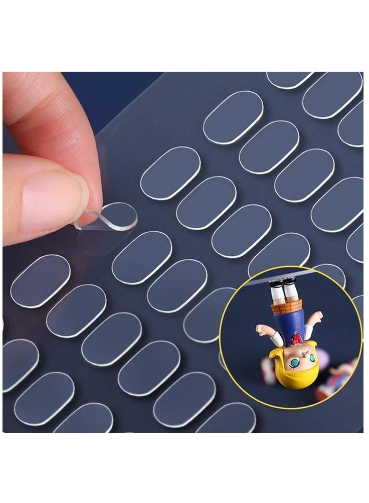 HW Clear Museum Gel Poster Sticky Tack Removable Glue Dots Double Sided Sticky Dots No Trace Adhesive Dots Sticky Putty Glue Dots for Crafts Balloons Festival Party Decorations (600, 13mm*8mm) - Image 1