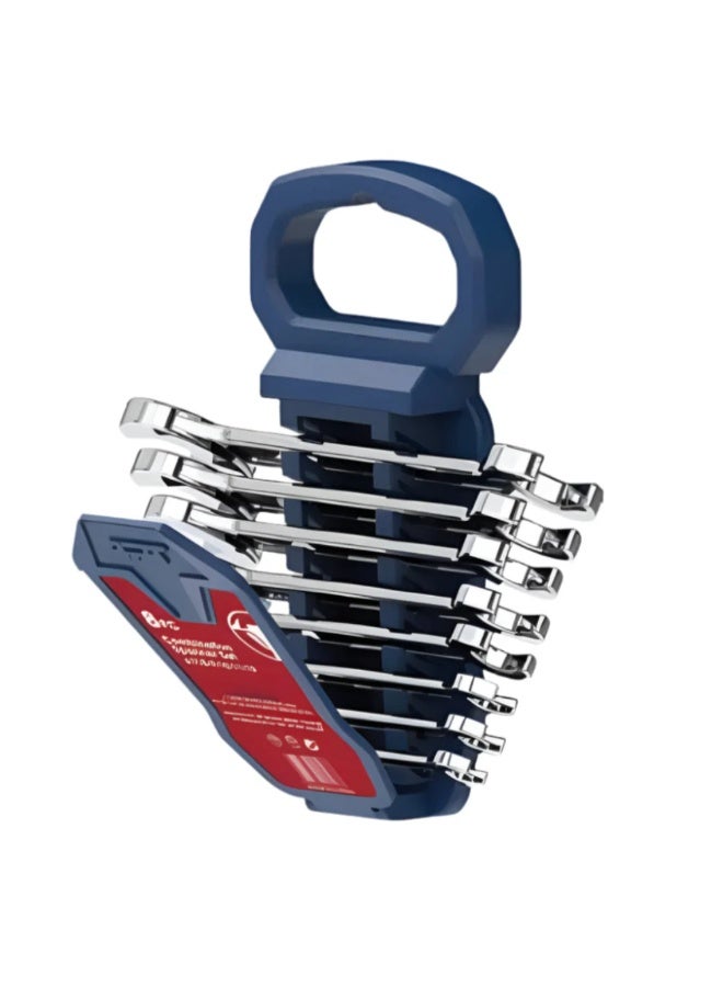 Apt 8-Piece 75° Offset Double Ring Spanner Set - Image 1