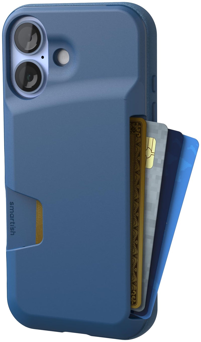 SmartishÂ® iPhone 17 Wallet Case - Wallet Slayer Vol. 1 [Slim + Protective] Credit Card Holder - Drop Tested Flip Hidden Card Slot Cover for Apple iPhone 17 - Blues on The Green - Image 1