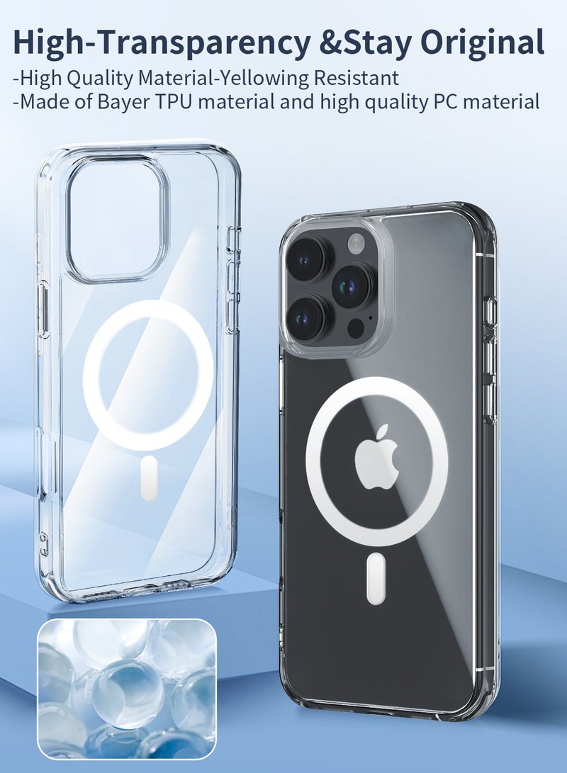 CLPURE iPhone 16 Pro Max Case, Compatible with MagSafe, Anti-Yellowing and Anti-Scratch, Rugged Shockproof Protective Bumper Transparent Cases  for iPhone 16 Pro Max (6.9 inch), Clear  - Image 4