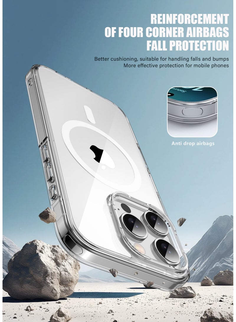 CLPURE iPhone 16 Pro Max Case, Compatible with MagSafe, Anti-Yellowing and Anti-Scratch, Rugged Shockproof Protective Bumper Transparent Cases Cover for iPhone 16 Pro Max, Clear - Image 2