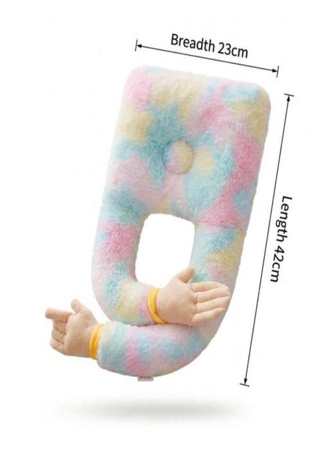 Snugnibble Baby Comfort Cushion Pillow Soft Fur Hugging Sleeping Pillow Multicolor (Plain Rainbow) - Image 2