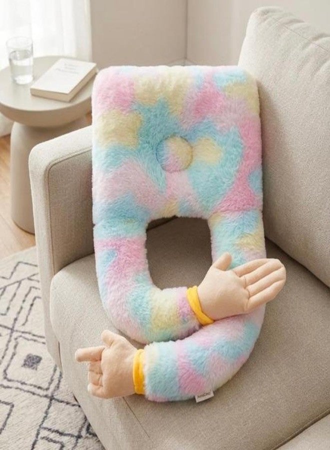 Snugnibble Baby Comfort Cushion Pillow Soft Fur Hugging Sleeping Pillow Multicolor (Plain Rainbow) - Image 1
