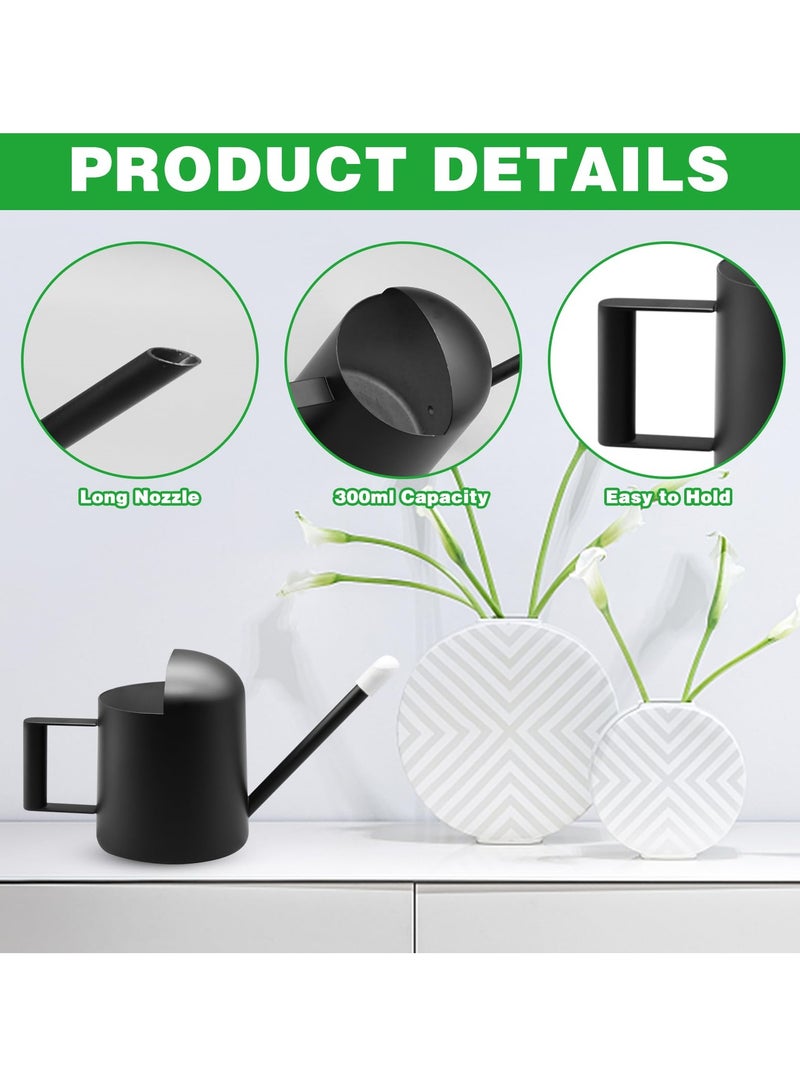 SYOSI Stainless Steel Mini Watering Can - 11oz 300ml Small Watering Can for Indoor Plants - Image 3