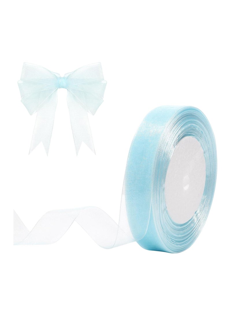 2.5cm Transparent Organza Ribbon, 50 Yards Chiffon Ribbon, Gift Wrapping, Christmas and Halloween Decorations, Wedding Bouquet Crafts - Image 1