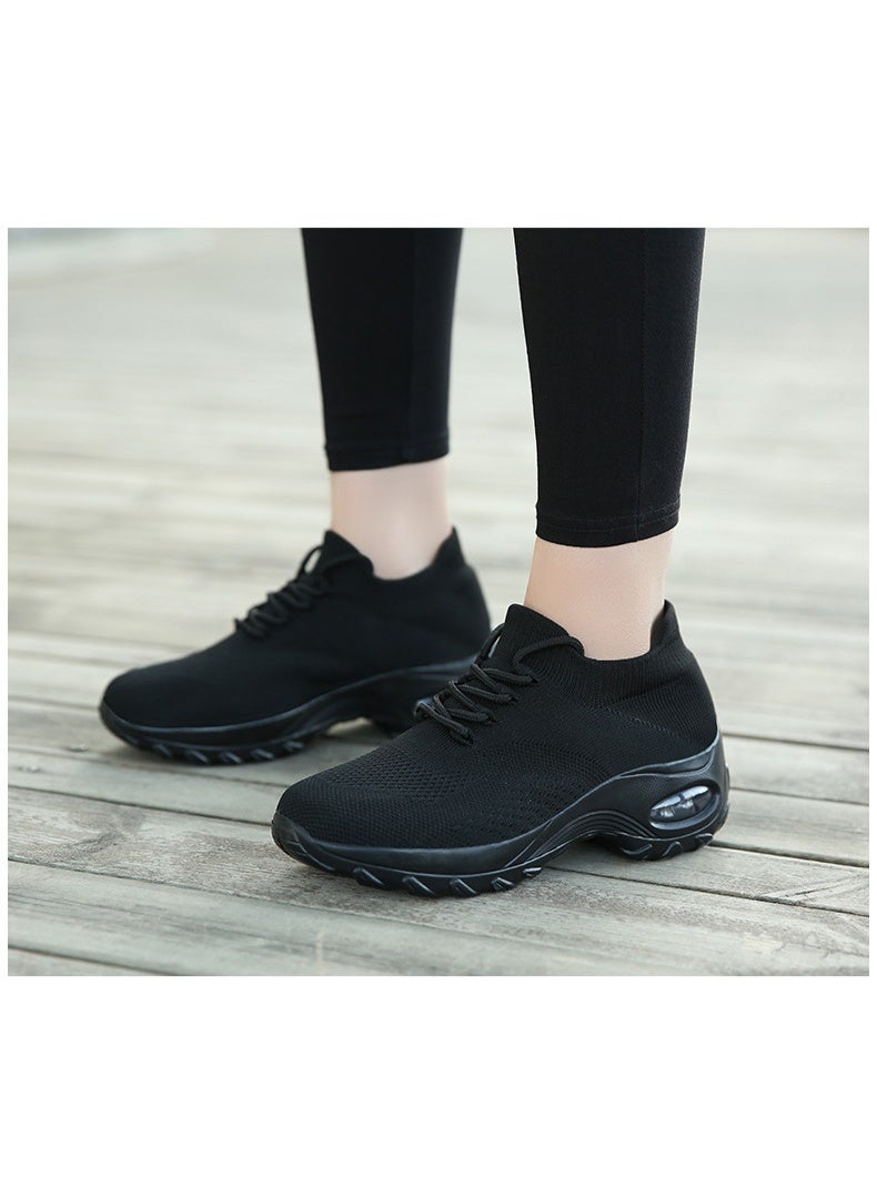 NIBEMINENT Women Walking Trainers Fashion Fly Weaving Sock Sneakers Breathe Comfort Nursing Shoes Casual Platform Loafers Non-Slip - Image 2