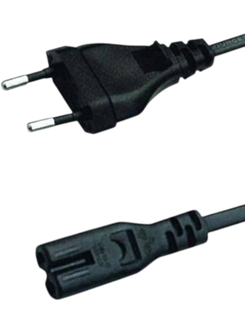 Dual Power Cable 1 Meter AC Power Cable Compatible with Laptop Adapter, Radio, Cassette Tape, PlayStation, Power Supply Adapter and Many Devices (Black) - Image 2