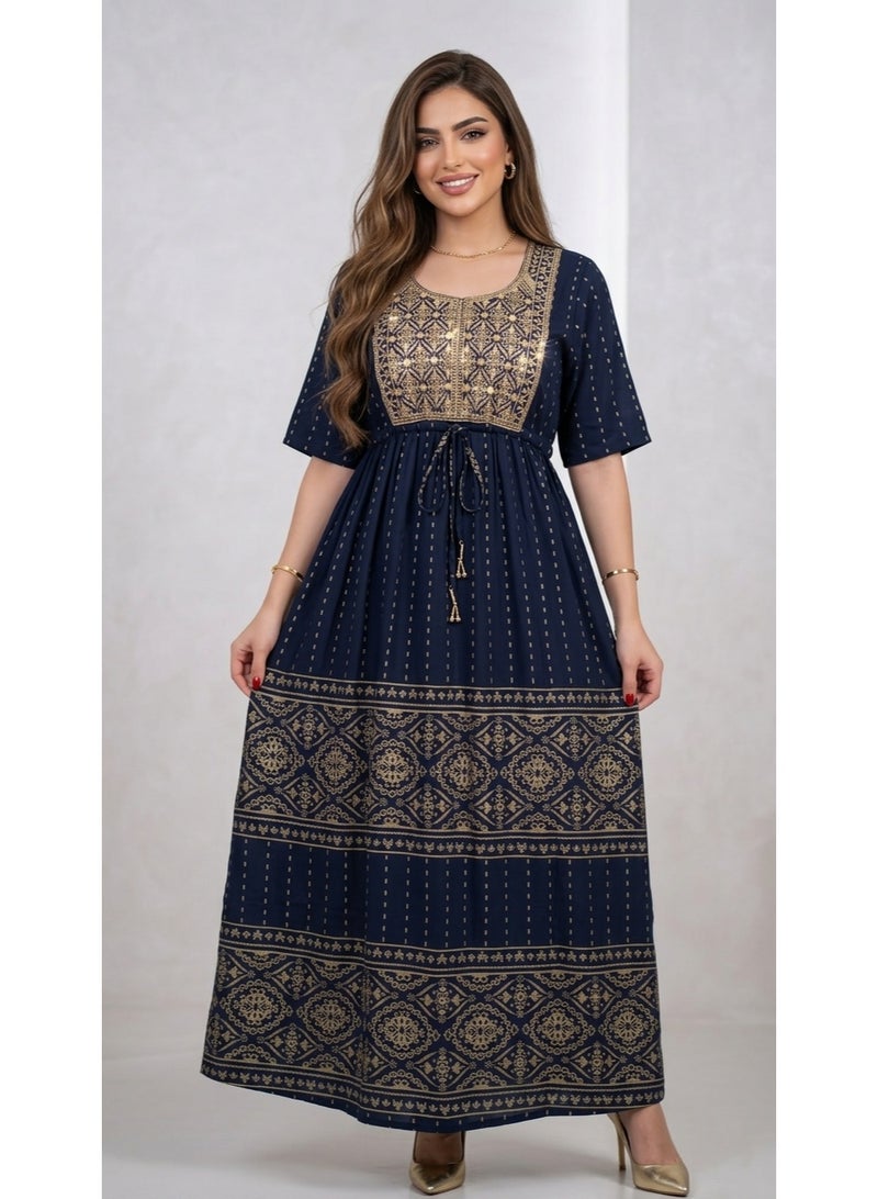 Embroidered women's jalabiyas, women's jalabiyas, luxurious jalabiyas, 2026 dresses, evening jalabiyas in large and small sizes, Moroccan kaftans, oriental Eid dresses, Emirati abayas for women, gifts, draa'a dresses for Eid, Gulf shirts, Moroccan women's shirts, gifts, abayas, Kuwaiti jalabiyas - Image 1