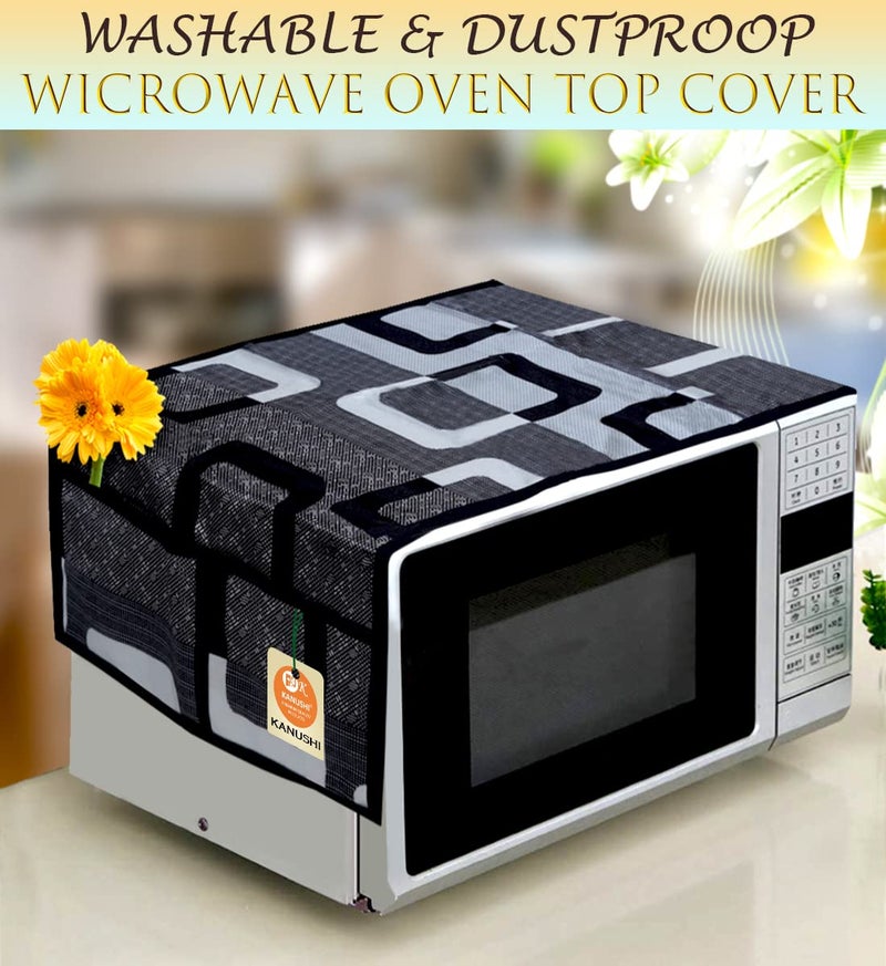 KANUSHI Industries® Microwave/Oven Top Cover with 4 Utility Pockets (MICRO-BLACK-BOX-01) - Image 2