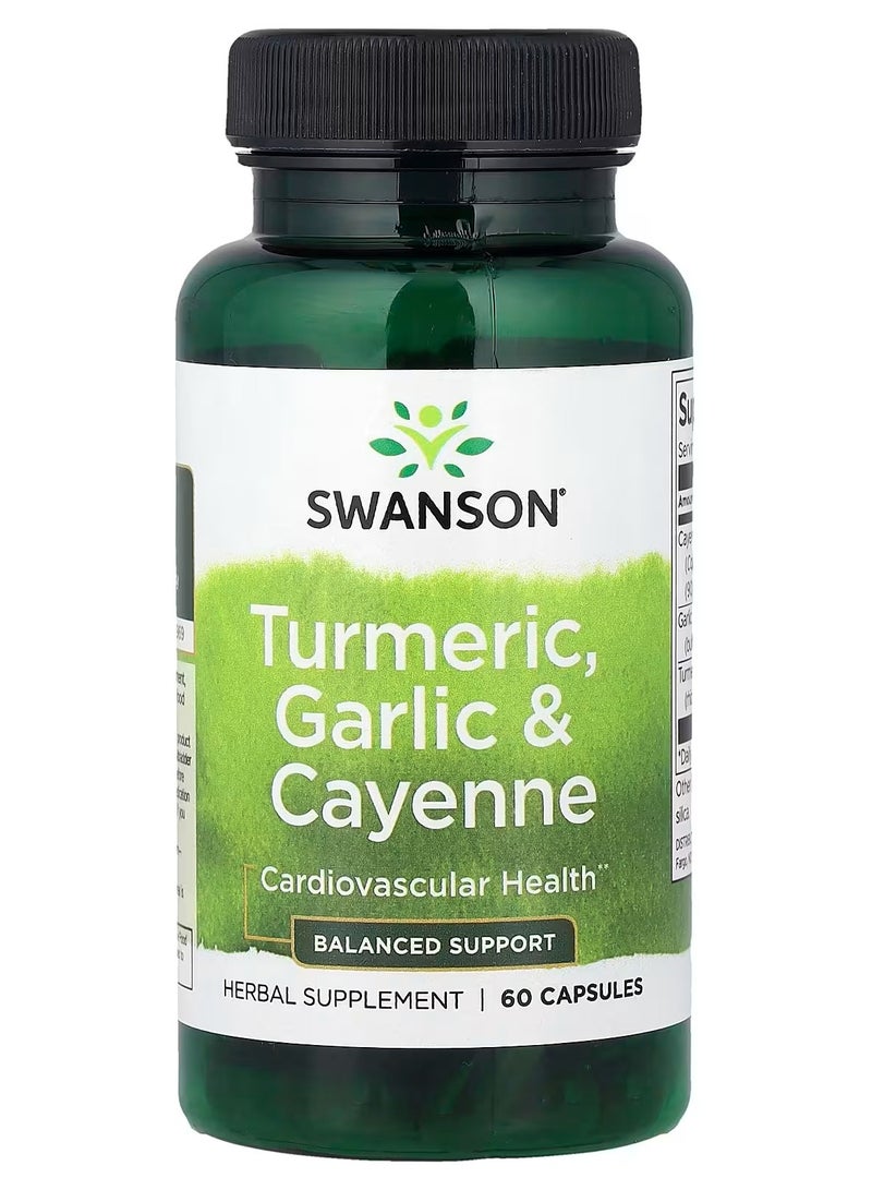سوانسون، الكركم والثوم والفلفل الحار، 60 كبسولة