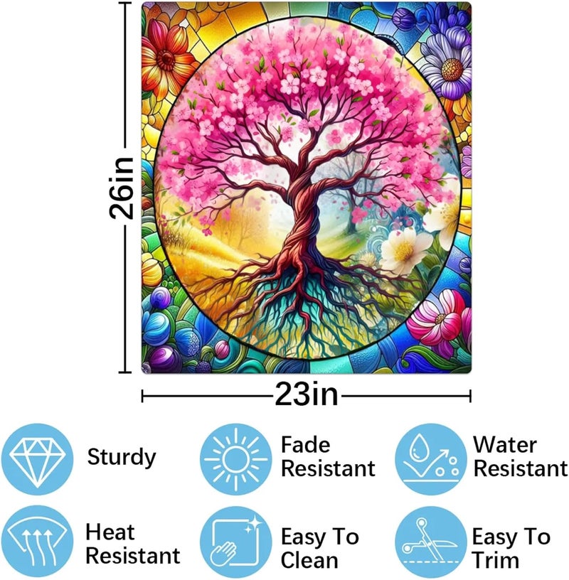 cfpolar Dishwasher Magnet Cover Tree of Life Flower Dishwasher Magnets Decorative Cover Reusable Magnetic Sticker Panel Decal Refrigerator Kitchen Appliance Decor Front Dishwashers Covers 23" x 26" - Image 2