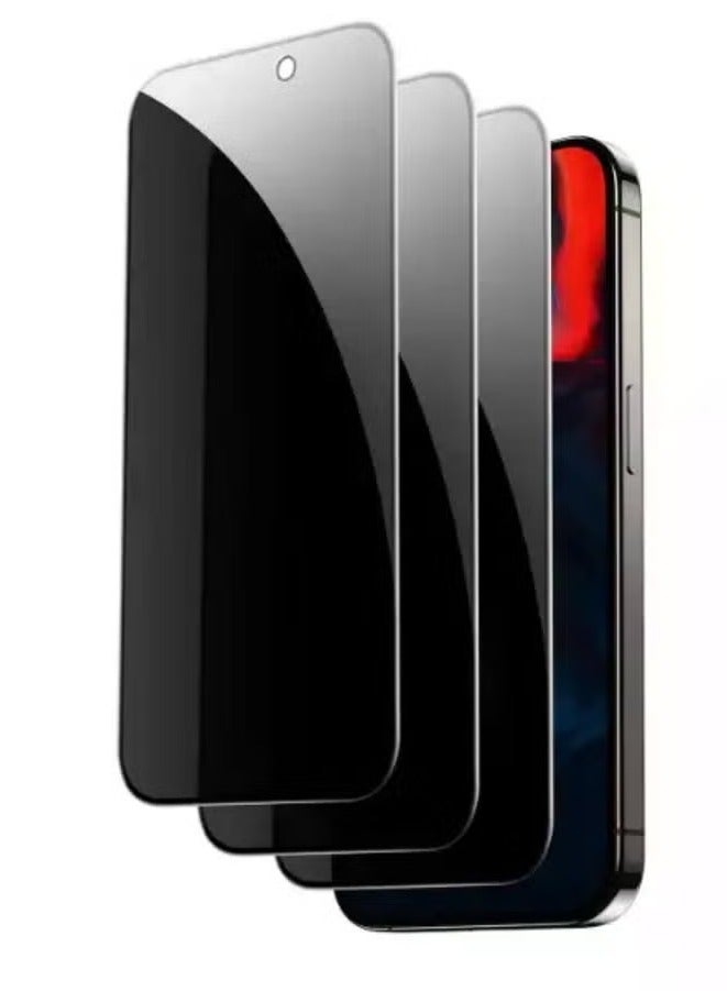 JAJEEK iPhone 15 Pro Max 6.7-Inch Privacy Screen Protector 3-Pack – Full-Coverage Anti-Spy Tempered Glass with Scratch Resistance, Touch Sensitivity, and Edge-to-Edge Protection - Image 1