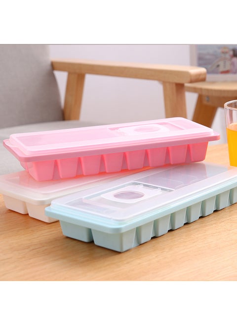 Summer Ice Tray Plastic Block Mold 16 Grids Creative Ice Cube Box With Lid PP Ice Mold Wholesale Ice Tray Tool Home Goods Pink