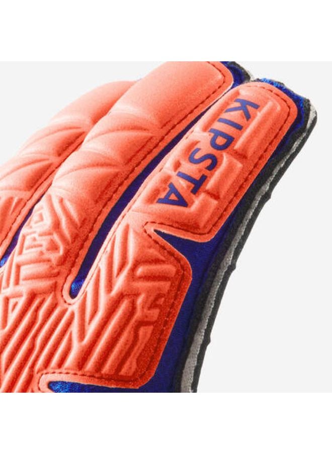 KIPSTA Kids' Gloves F500 Viralto - Orange/Blue  - Image 3