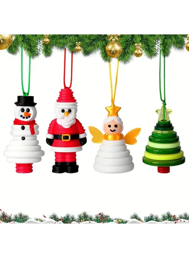 Christmas Button Ornament Kit with Santa Craft Hanging Decorations for Xmas Tree - Image 3