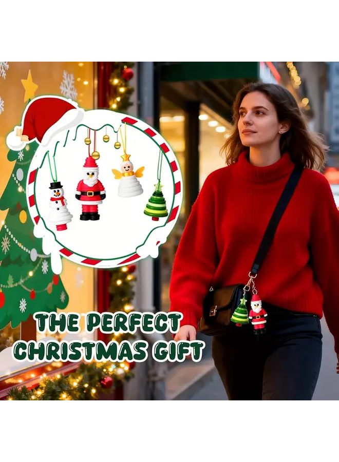 Christmas Button Ornament Kit with Santa Craft Hanging Decorations for Xmas Tree - Image 4