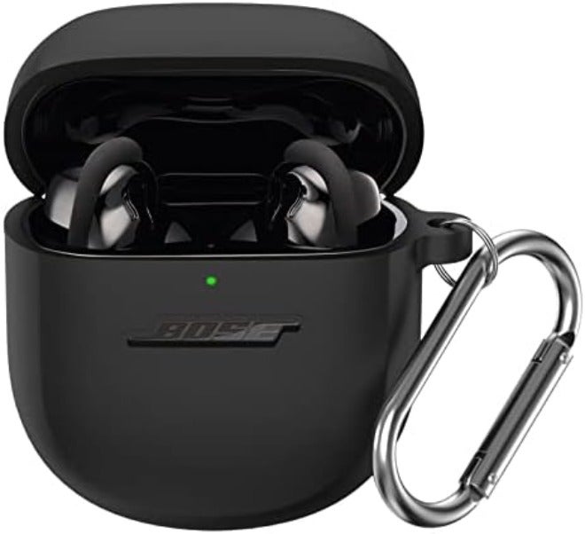 WOFRO Case for Bose QuietComfort Earbuds II(2022)& New Bose QuietComfort Ultra Case (2023), WOFRO Silicone Protective Skin Cover for New Bose QuietComfort Earbuds 2 Accessories with Carabiner (Blue) - Image 1