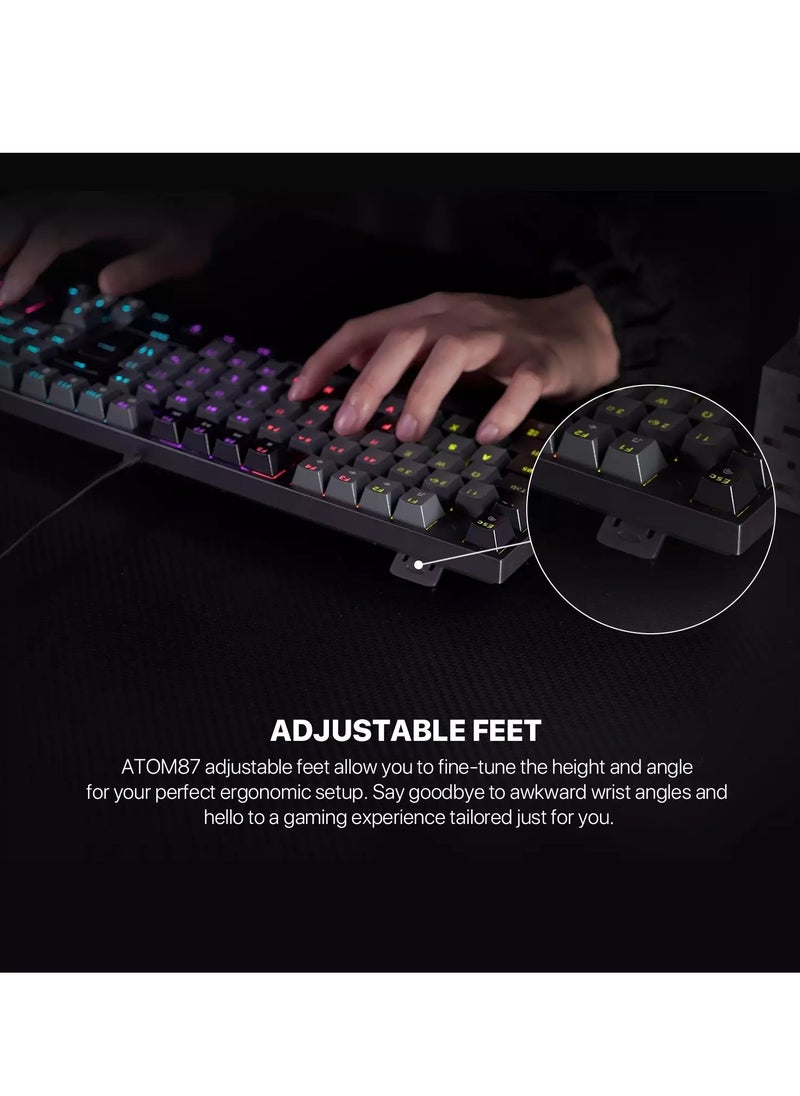 FANTECH - ATOM MK876 V2 TKL RGB Mechanical Gaming Keyboard - Hot-Swappable BLUE Switch (Black) - Image 1