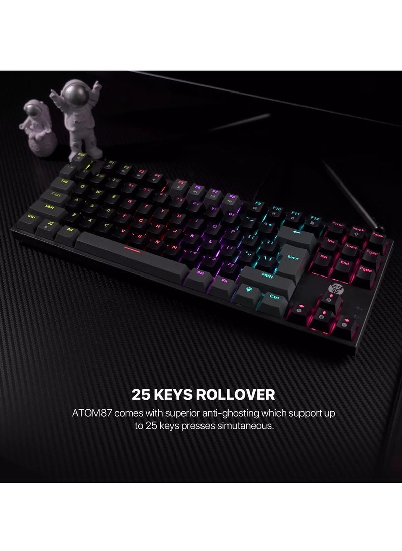 FANTECH - ATOM MK876 V2 TKL RGB Mechanical Gaming Keyboard - Hot-Swappable BLUE Switch (Black) - Image 1