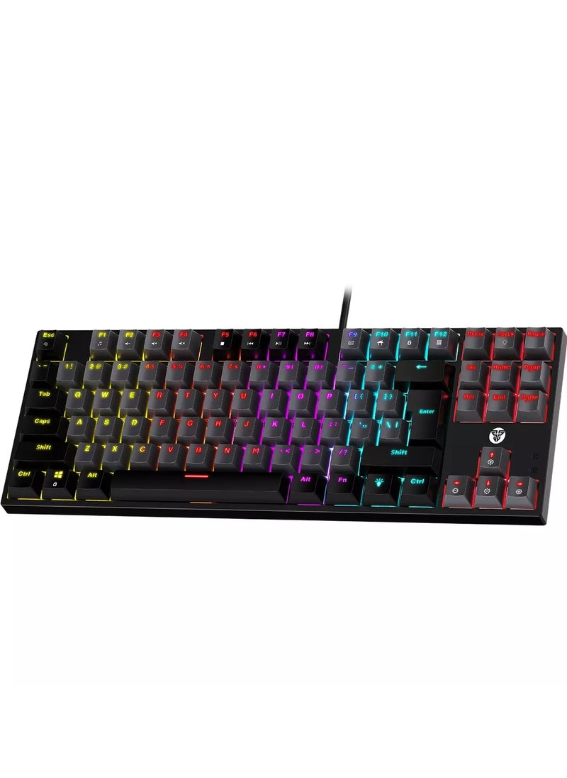FANTECH - ATOM MK876 V2 TKL RGB Mechanical Gaming Keyboard - Hot-Swappable BLUE Switch (Black) - Image 1