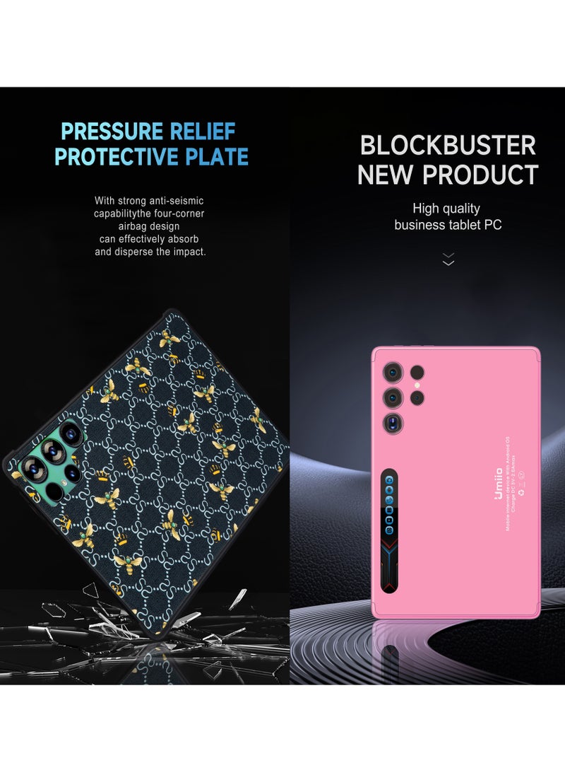 Umiio Smart Tablet S24 Ultra 10.1-inch HD Display with Touchpad Keyboard/Case and EWB Handbag 12GB RAM 512GB ROM Dual SIM 5G Network Android WiFi GPS Slim Tab Pink  - Image 2
