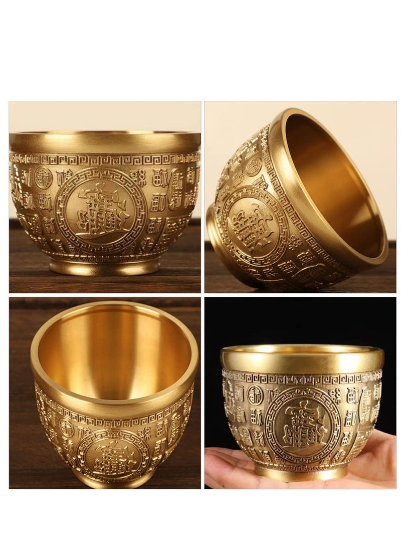 Excefore Brass Treasure Bowl, Cornucopia Bowl Treasure Basin Wealth Good Lucky Prosperity Bowl Golden Offering Bowl Money Bowl Home Office Decorations, Housewarming Gifts - Image 5