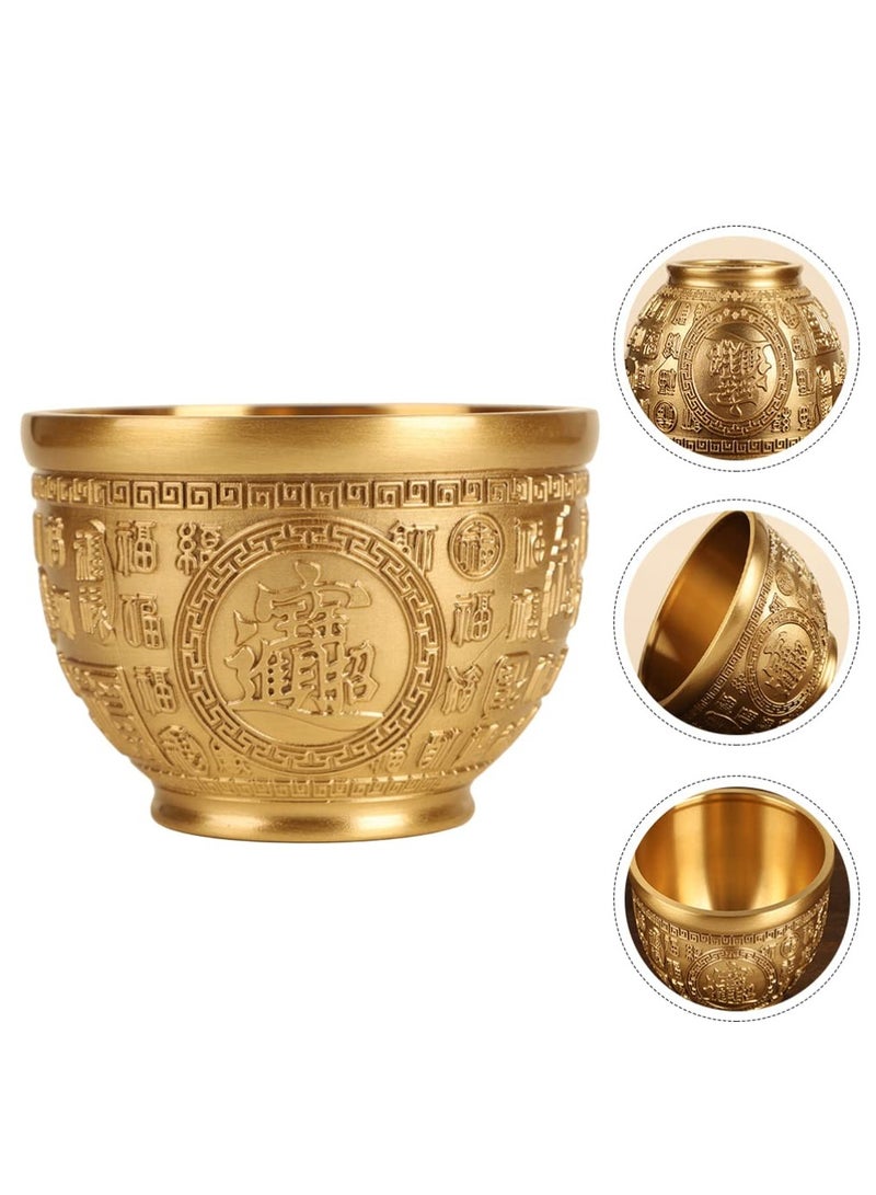 Excefore Brass Treasure Bowl, Cornucopia Bowl Treasure Basin Wealth Good Lucky Prosperity Bowl Golden Offering Bowl Money Bowl Home Office Decorations, Housewarming Gifts - Image 4