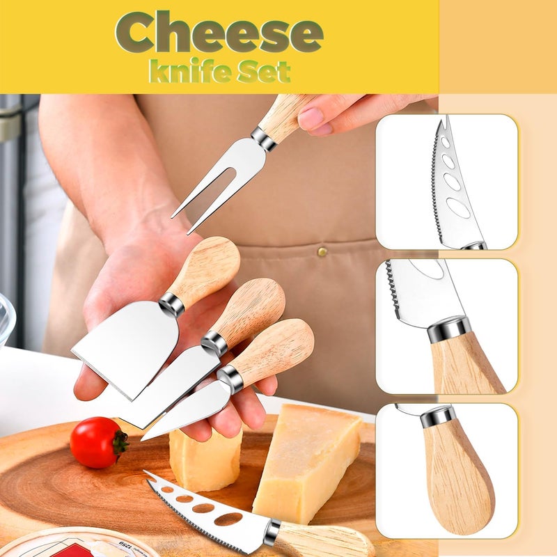 Mlurcu Charcuterie Boards Accessories Charcuterie Utensils Cheese Butter Spreader Knife Set with Wooden Handles Small Serving Tongs Mini Forks and Spoons Toothpick Flags for Party Platter Appetizers - Image 4