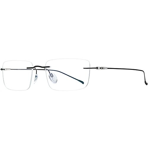 FONEX Titanium Glasses Frame,Rimless Frameless Optical Eyewear Eyeglasses for Men and Women F85634 (F85708 Black) - Image 5