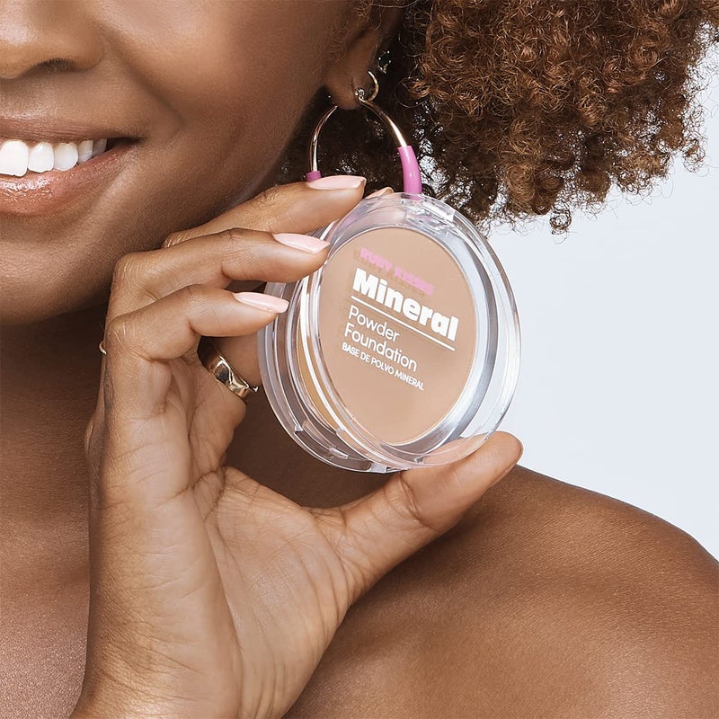 Ruby Kisses Mineral Pressed Powder Foundation, Medium to Full Coverage Natural Finish 0.35 Ounce (Chestnut) - Image 5