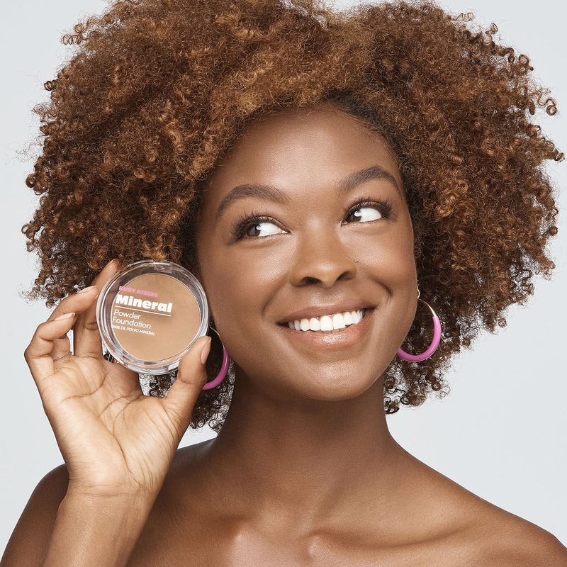 Ruby Kisses Mineral Pressed Powder Foundation, Medium to Full Coverage Natural Finish 0.35 Ounce (Chestnut) - Image 4