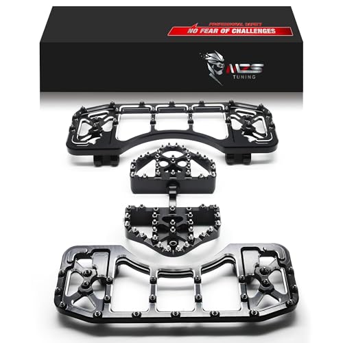 MZS Motorcycle Floorboards Passenger Driver Footboards Wide Foot Pegs Board Pedal Stretched Black Compatible with Dyna FLD/Electra Road Street Glide/Softail/Road King/Trike/Ultra Limited - Image 1