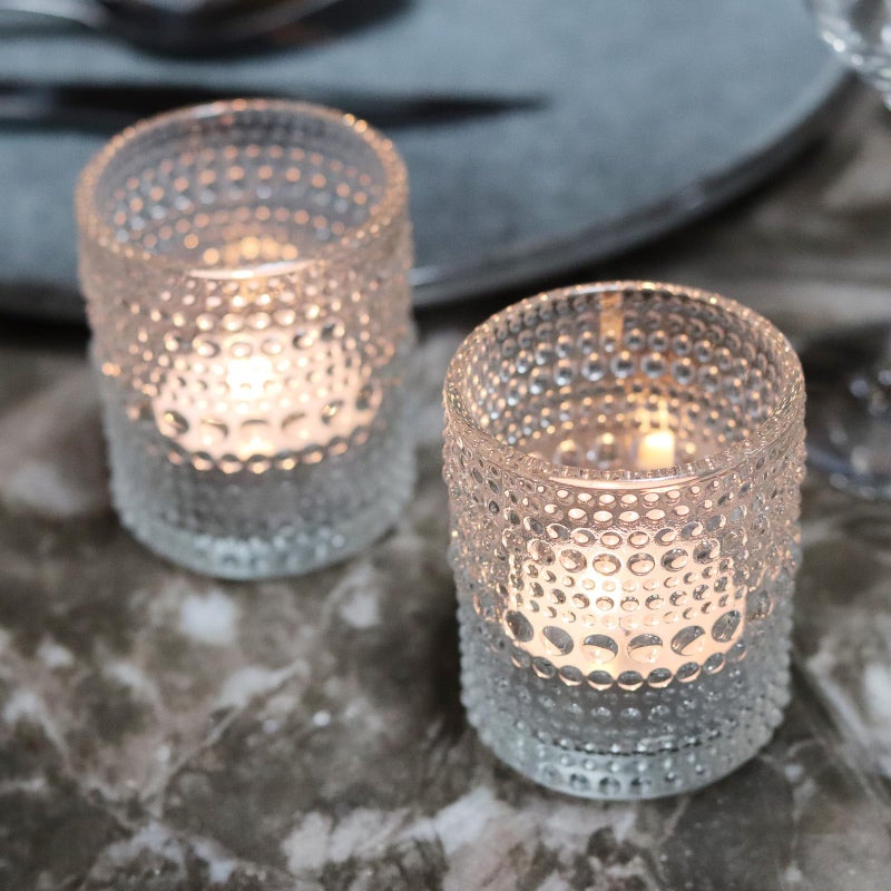 WDHODEC 36 PCS Clear Glass Votive Candle Holders Set Hobnail Tealight Candle Holders for Fall Decor, Halloween, Weddings, Birthday Table Centerpiece Decorations - Image 4