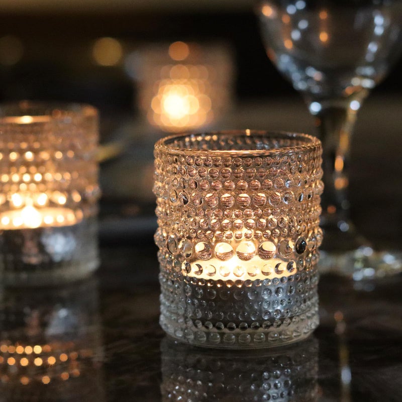 WDHODEC 36 PCS Clear Glass Votive Candle Holders Set Hobnail Tealight Candle Holders for Fall Decor, Halloween, Weddings, Birthday Table Centerpiece Decorations - Image 2